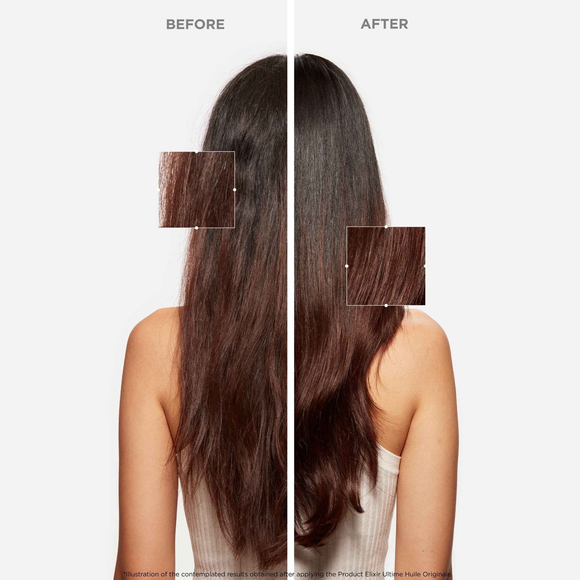 Antes y despues de usar un aceite capilar